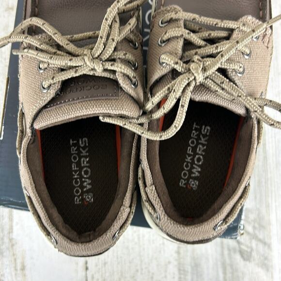 Rockport Works Women’s 6.5 Brown Leather Steel Toe Sailing Club Work Shoes New - Picture 7 of 10